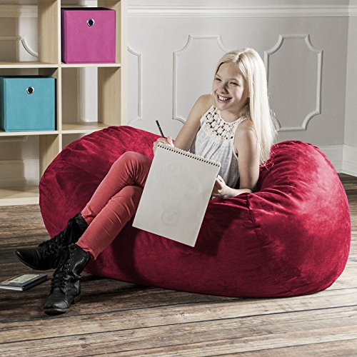 Jaxx Sofa Saxx Bean Bag Lounger Chair - 4 Feet Extra Large Lime Green - Perfect for Living Room, Game Room & Dorm Relaxation