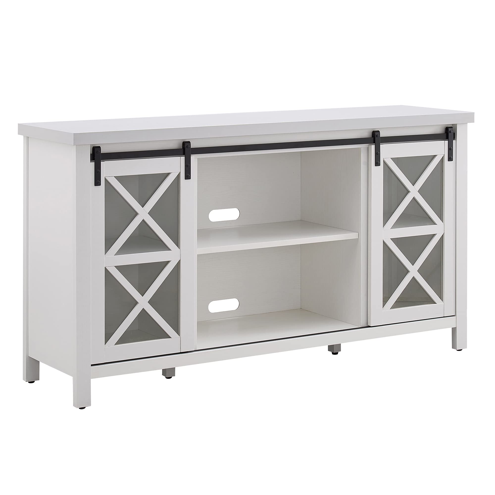 White Clementine Rectangular TV Stand for 65 Inch TVs - Modern Entertainment Center for Living Room, Bedroom & Home Theater
