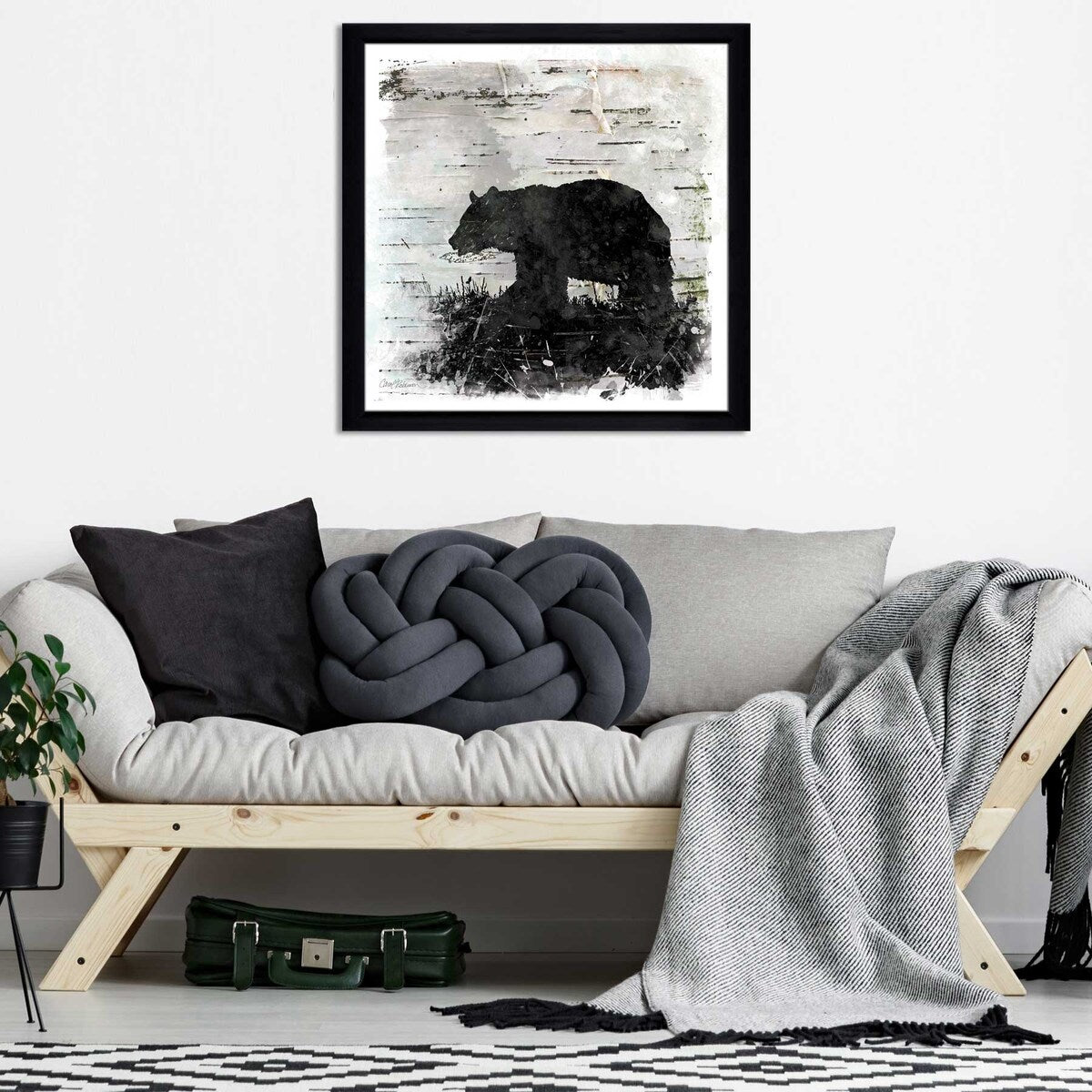 Birchbark Bear Art Print by Carol Robinson - Premium Acrylic Wall Decor for Home, Office & Cabin - Nature-Inspired Wildlife Painting for Living Room, Bedroom & Lodge
