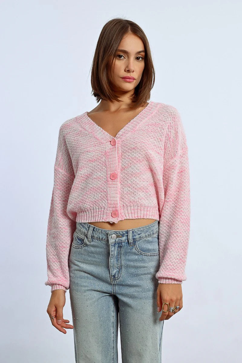 Cropped Knit Cardigan for Women - Light Pink Sweater | Soft & Cozy Open Front Cover-Up | Perfect for Layering, Casual Outfits & Fall Fashion