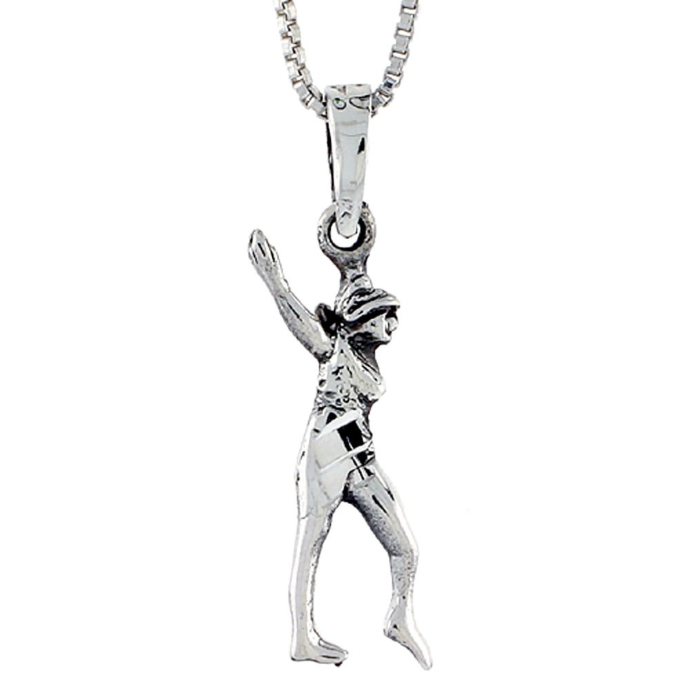 1 1/8 Inch Sterling Silver Gymnast Pendant Necklace - Elegant Jewelry Gift for Athletes & Gymnastics Lovers - Perfect for Competitions, Training & Everyday Wear