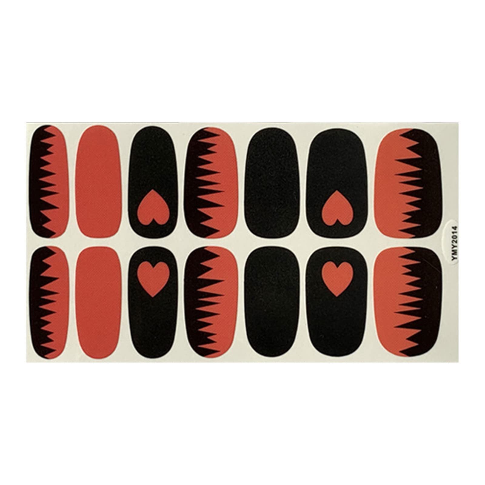 Valentine's Day Nail Stickers for Women - Self Adhesive Nail Art Decals, Full Set of Gray Polish Stickers for DIY Manicure | Perfect for Date Night, Parties & Special Occasions