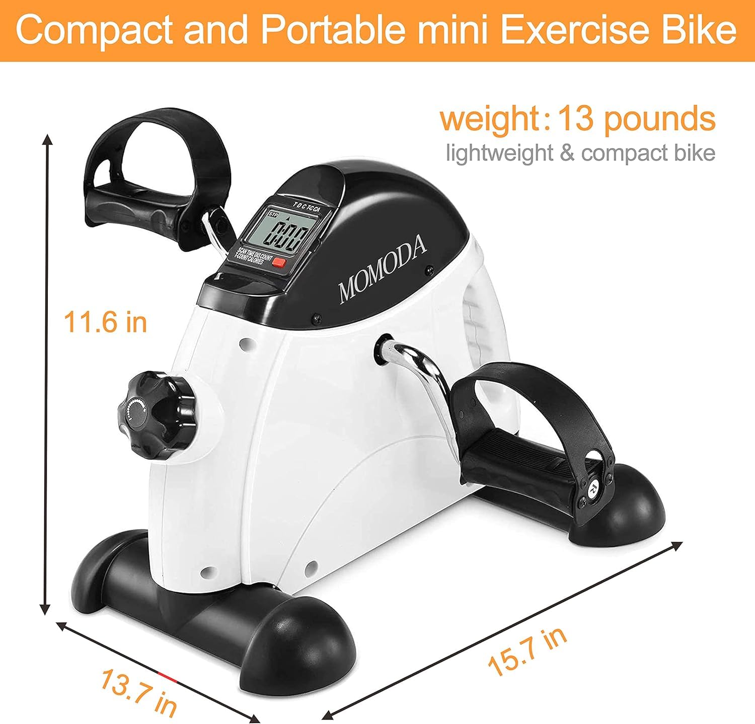 Portable Mini Exercise Bike for Leg & Arm Workout - Low Resistance Pedal Exerciser for Home, Office & Rehab - Compact & Lightweight for Easy Storage & Travel