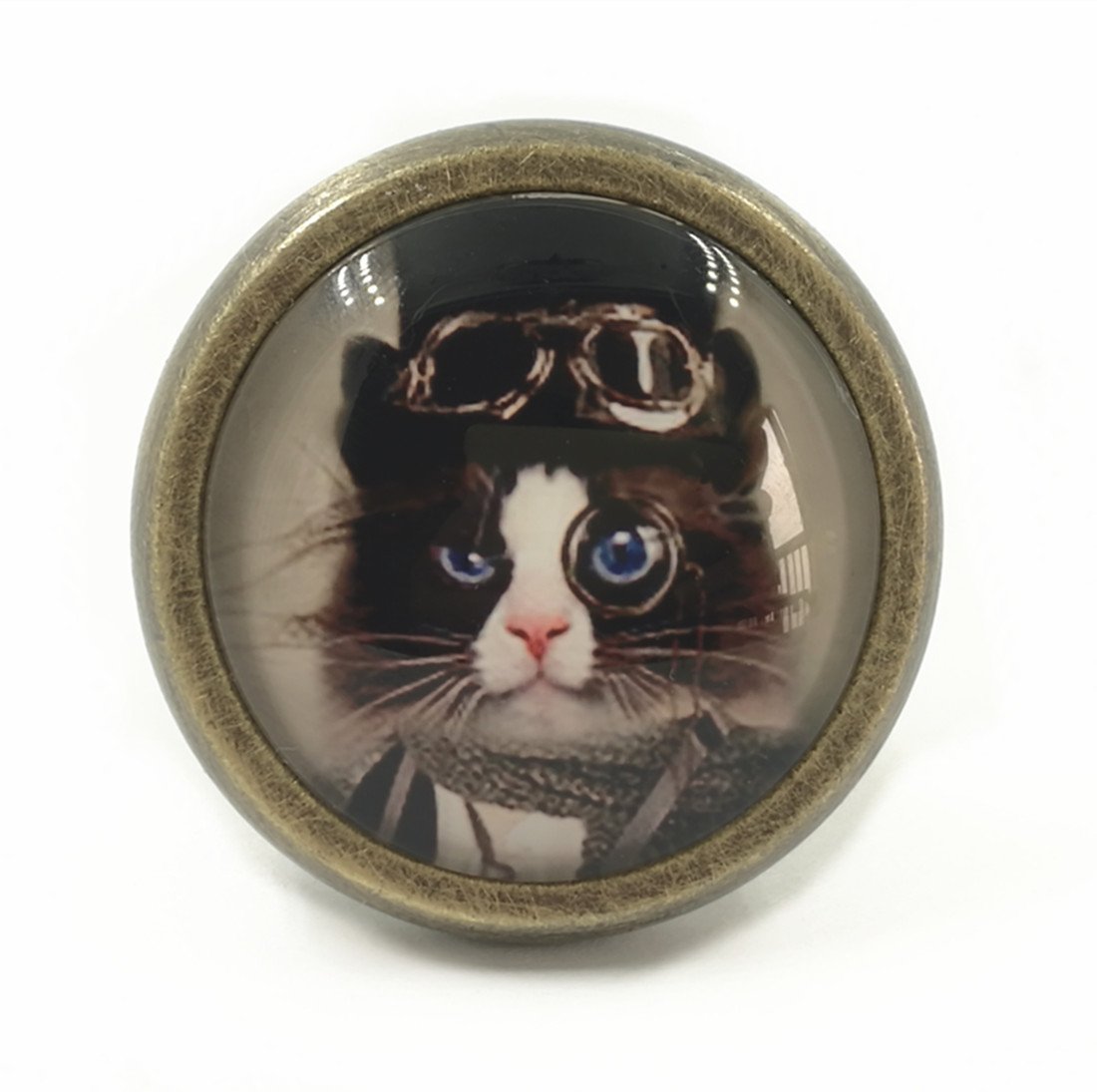 Vintage Steampunk Cat Drawer Knobs - Antique Brass Cabinet Handles & Pulls for Kitchen, Dresser, Furniture Hardware (Bronze) - Perfect for Gothic Home Decor & DIY Cabinet Upgrades
