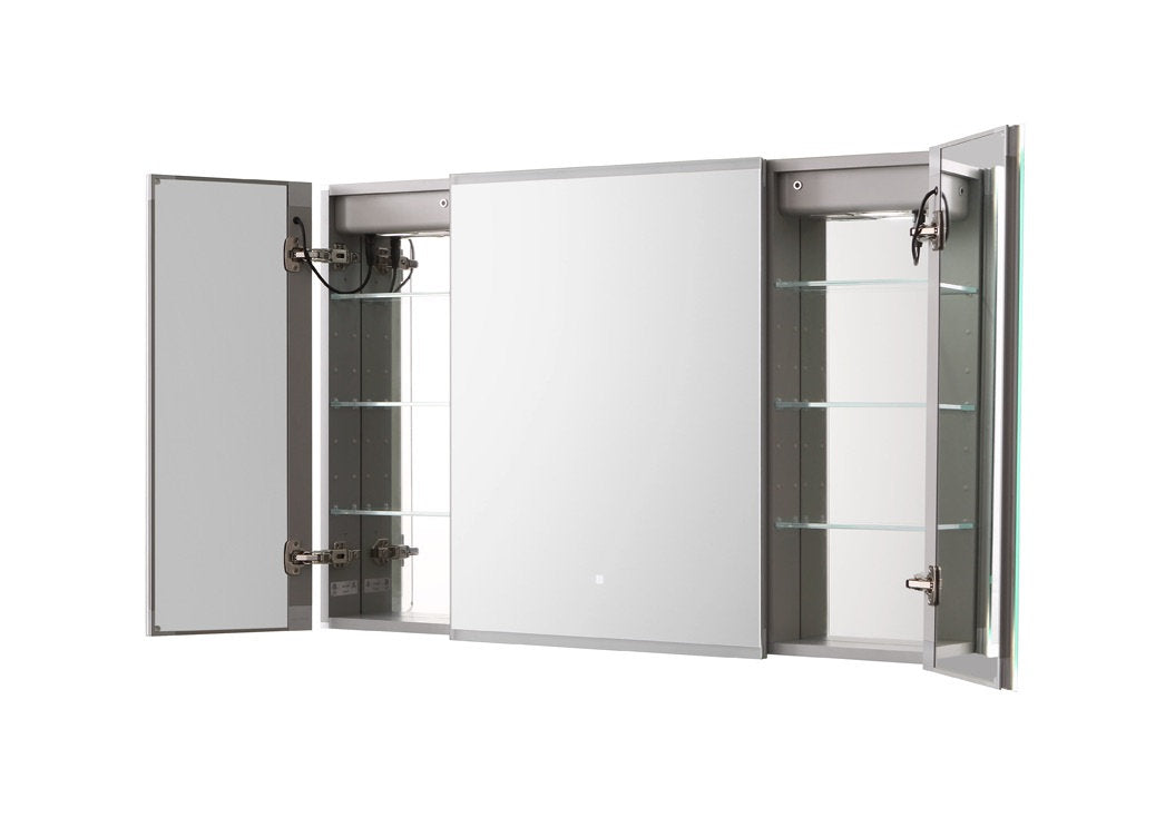 Aquadom Edge Royale 40x32 Inch LED Lighted Triple Door Bathroom Medicine Cabinet - Perfect for Modern Homes, Spas & Luxury Vanities