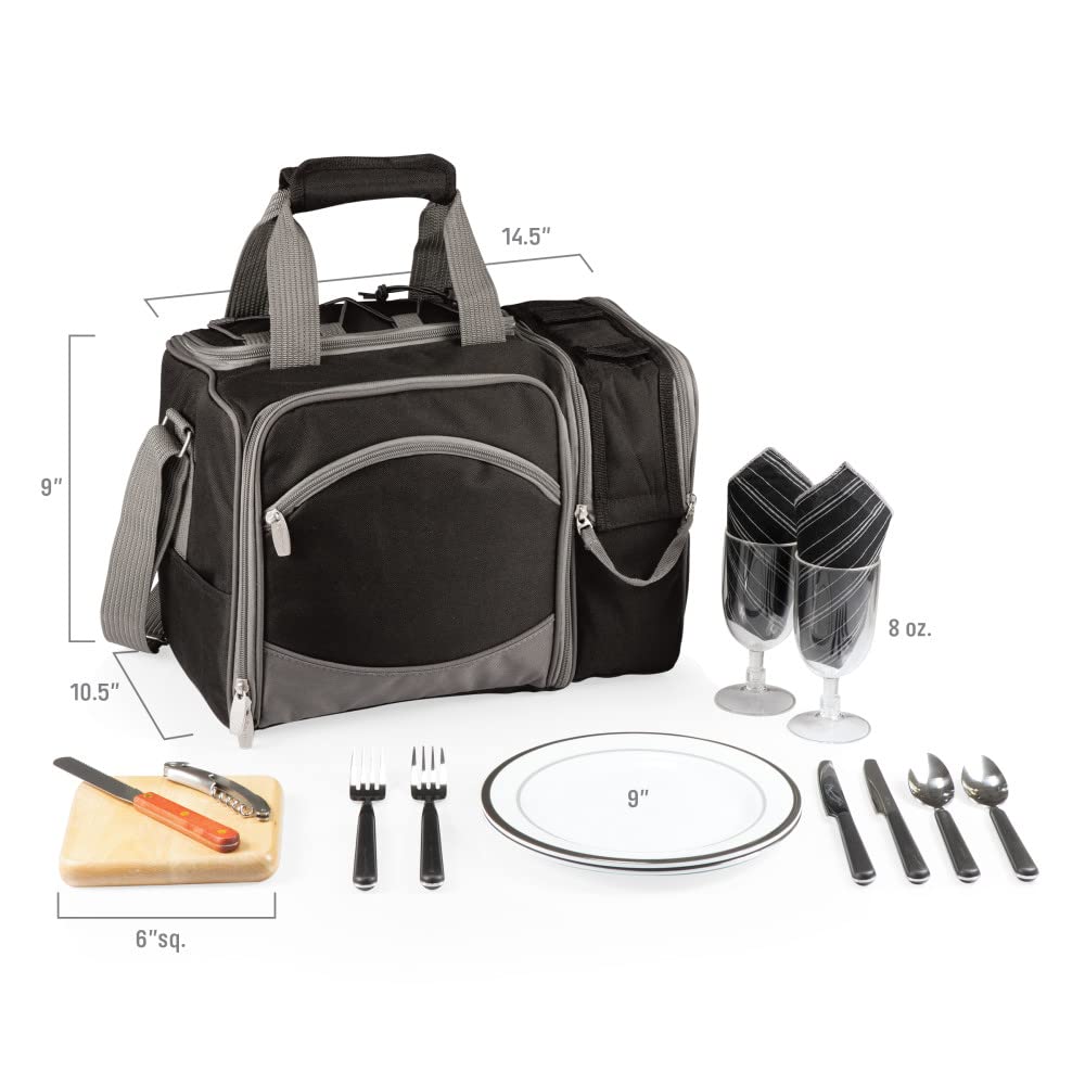 Picnic TIME NCAA Malibu Insulated Cooler Tote with Picnic Set - Portable Picnic Basket for Outdoor Gatherings, Beach Days & Tailgating Parties