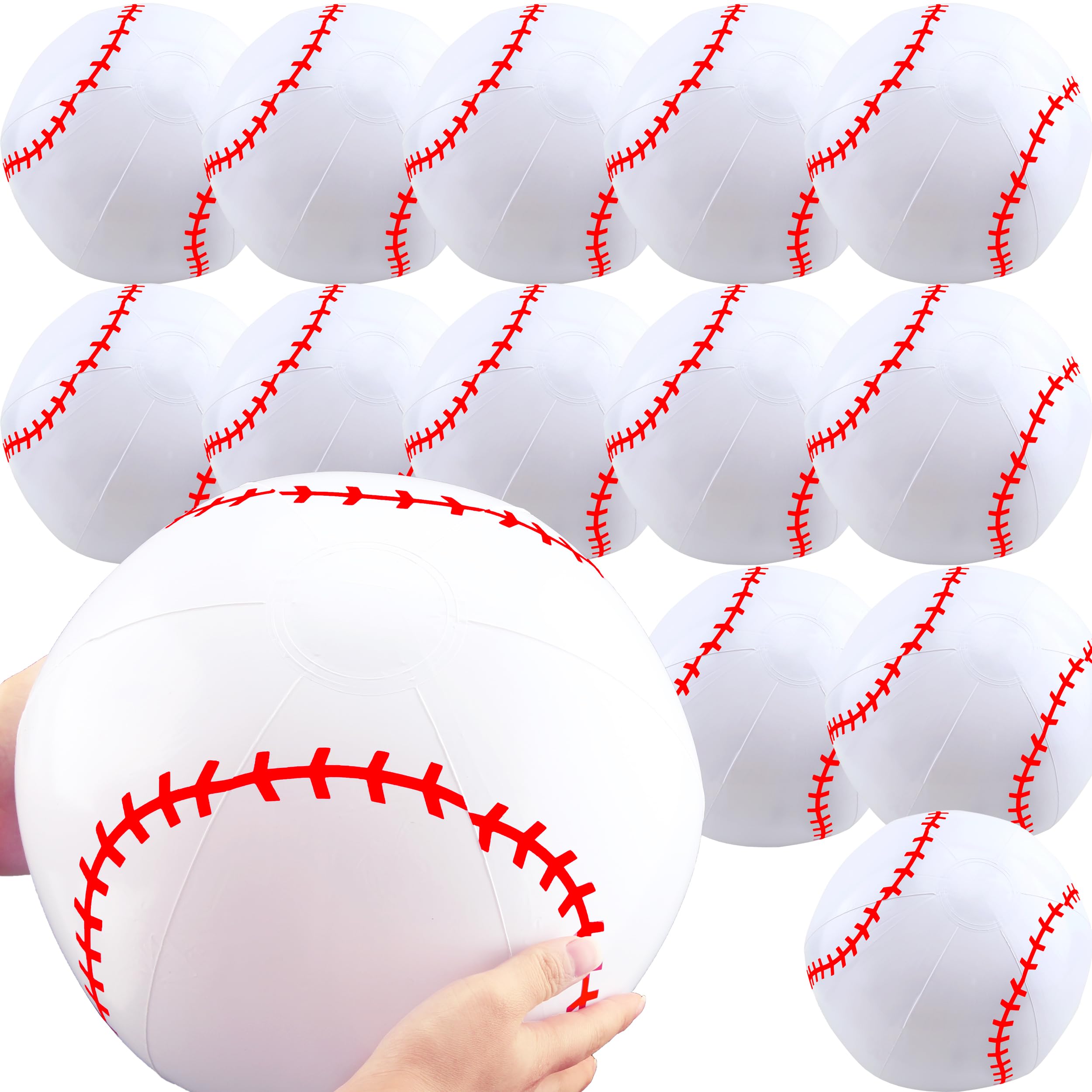 14-Piece Inflatable Baseball Set - 16 Inch Beach Balls for Summer Outdoor Games, Pool Parties & Sports Activities - Perfect for Backyard Fun, Beach Volleyball & Kids' Water Play