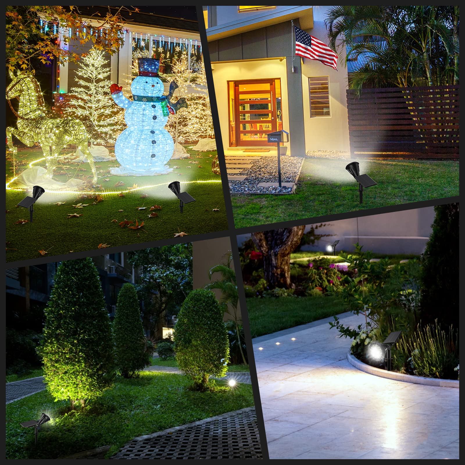 21 LED Solar Spot Lights Outdoor - IP67 Waterproof Solar Yard & Garden Landscape Lighting with Auto On/Off & 3 Modes - 2-in-1 Solar Powered Wall Lights (2 Pack) - Perfect for Driveways, Pathways, Flower Beds & Patio Decor