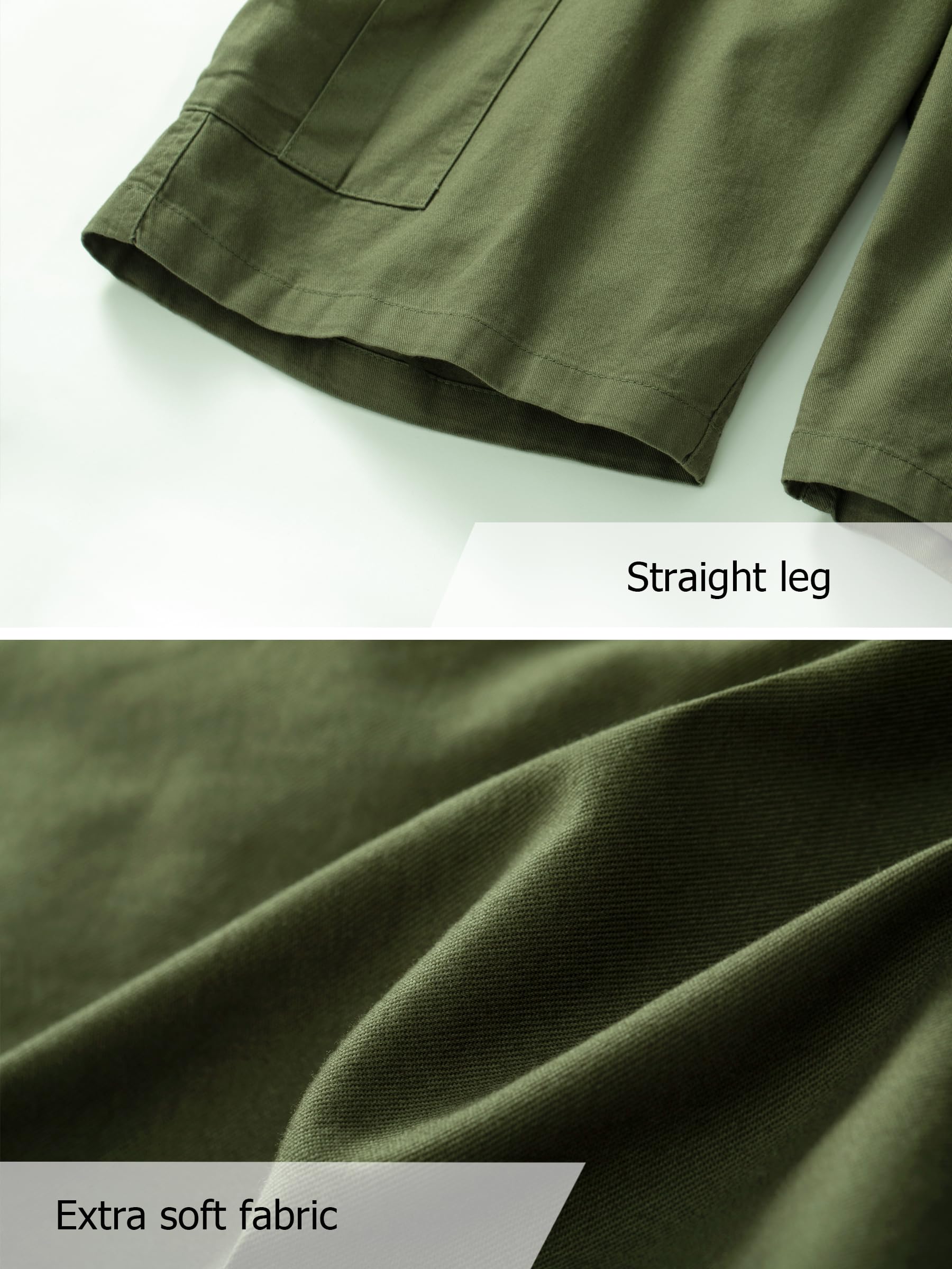 VCansion Men's Cargo Shorts - Comfortable Cotton Elastic Waist Camouflage Shorts with Multiple Pockets | Perfect for Hiking, Camping & Outdoor Adventures