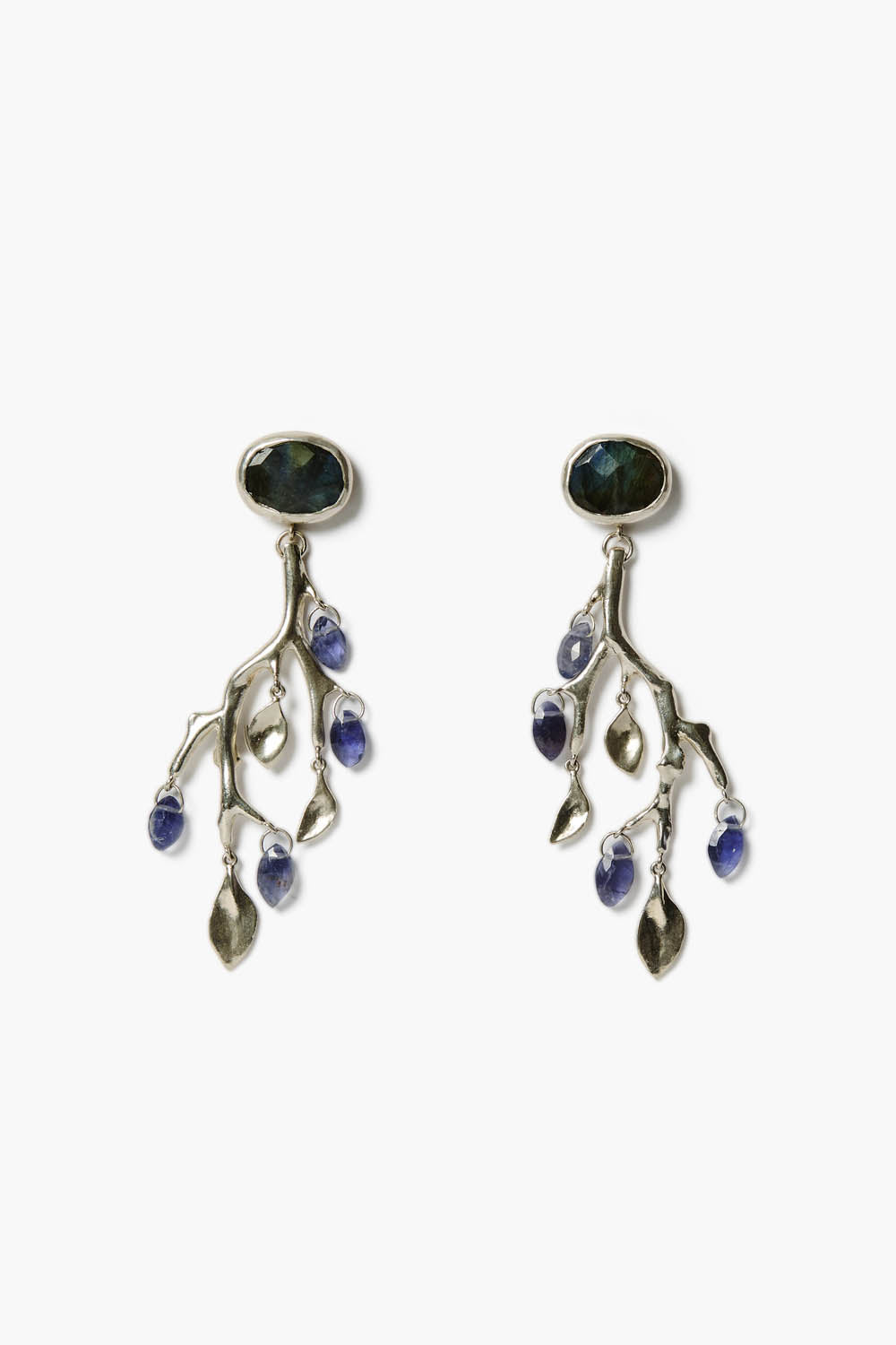Labradorite Branch Earrings - Handmade Boho Dangle Earrings for Women, Nature-Inspired Jewelry for Everyday Wear & Special Occasions