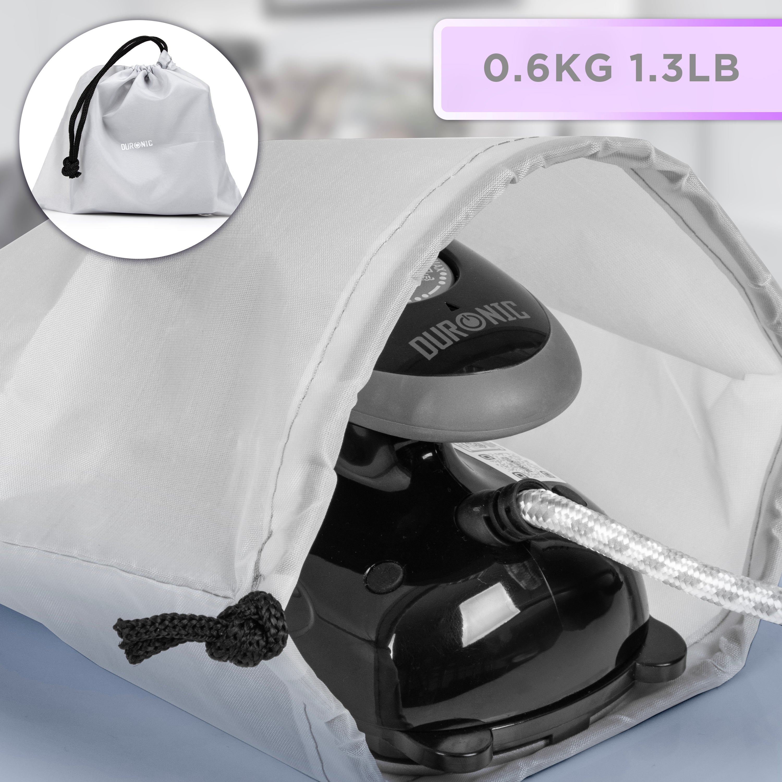 Duronic SI2 BK Mini Travel Iron - 375W Compact Steamer with 50ml Water Tank, Adjustable Heat Settings & Brush - Perfect for Quilting, Patchwork, Applique & Crafts - Ideal for Holidays & Business Trips - Black