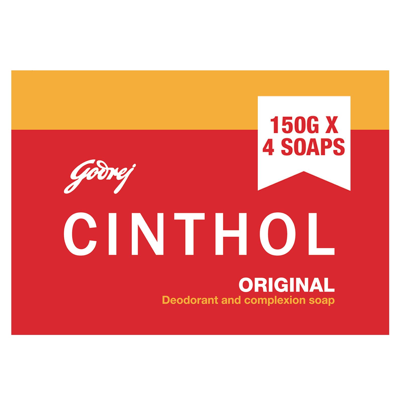 Cinthol Original Bath Soap - 4 Pack (150g Each) | Refreshing & Deodorizing Bar Soap for Men & Women | Perfect for Gym, Travel & Daily Shower Routine