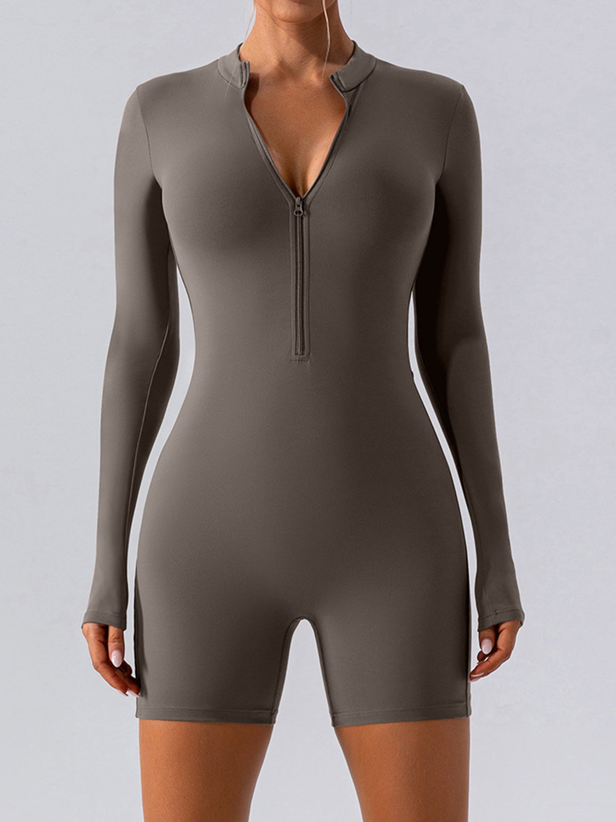 ZASUWA Women's High Waist Zipper Bodysuit Romper - Sexy Lifting Jumpsuit for Night Out, Clubwear & Bodycon Outfits