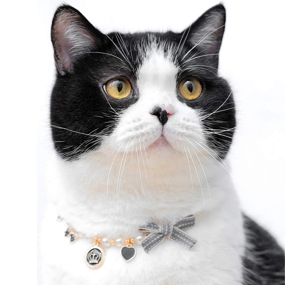 Luxury Pearl Crown Collar for Cats & Small Dogs - Elegant Pet Jewelry Accessory with Adjustable Band | Perfect for Weddings, Parties & Photo Shoots