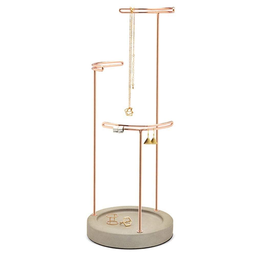 QTT Jewelry Holder - Metal & Resin Display Stand for Necklaces, Bracelets, Earrings, Rings | Stylish Jewelry Organizer Box for Women | Perfect for Bedroom, Bathroom & Travel