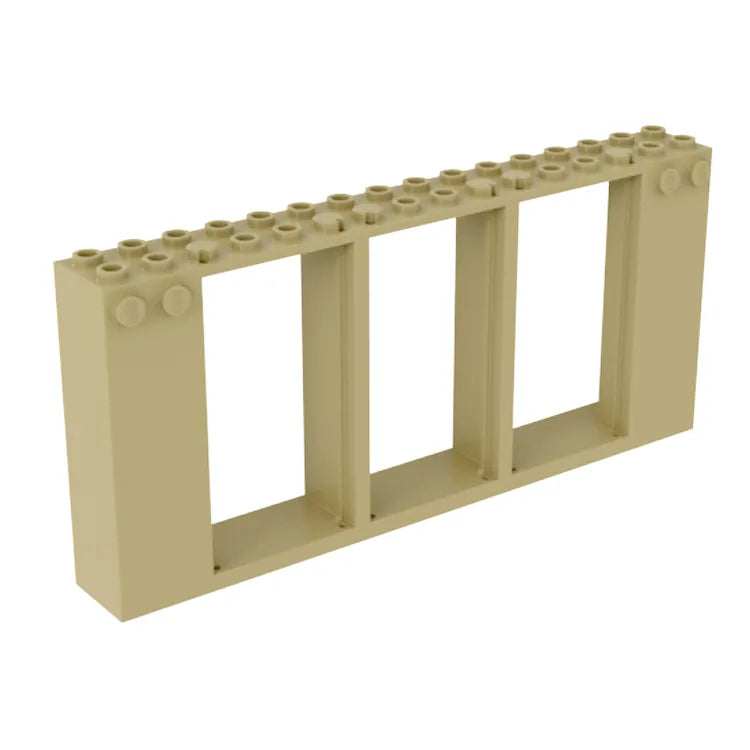 LEGO Tan Door Frame 2x16x6 with 3 Openings - Building Blocks for Modular Houses & Castles [Set 35103] - Perfect for LEGO City, Medieval & Architecture Projects