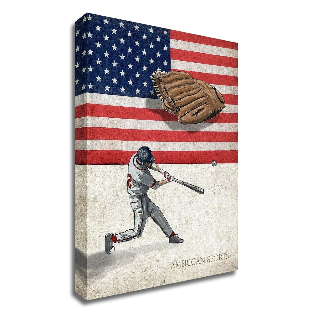 GraphINC Baseball 1 Canvas Wall Art - American Sports Decor - Ready to Hang Framed Print for Living Room, Bedroom & Office
