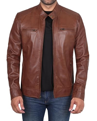 Tan - Ddge Mens Leather Jacket