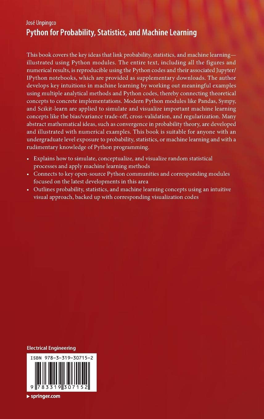 Python for Probability, Statistics & Machine Learning | Data Analysis & AI Programming | Perfect for Data Scientists & Developers