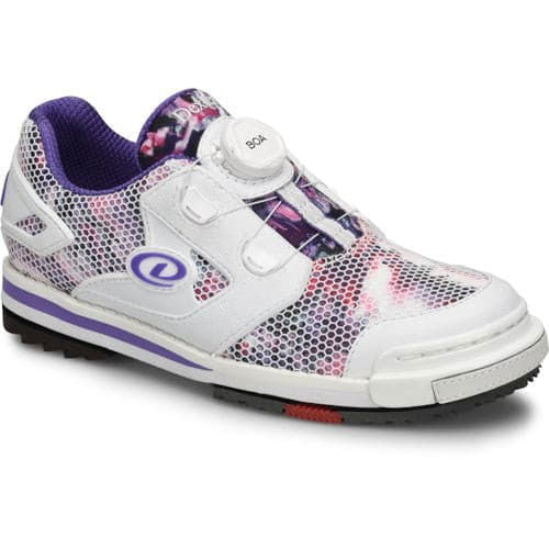 Dexter Women's SST 8 Power Frame BOA Bowling Shoes - White Purple/Multi Color - Right or Left Hand - Perfect for League Play & Tournament Bowling