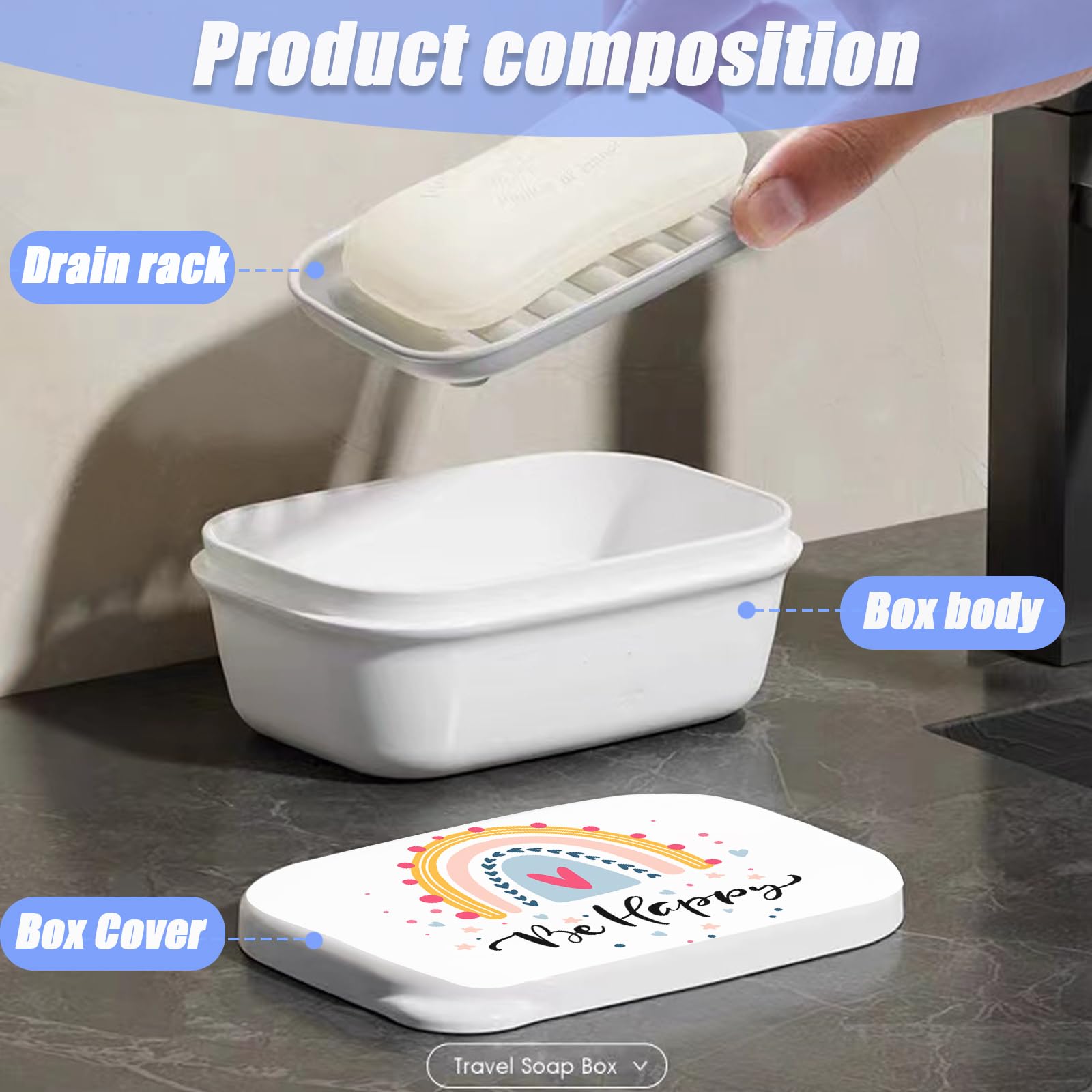 Travel Soap Holder 1 Pack - Portable & Leak-Proof Soap Dish for Bar Soap | Compact Toiletry Organizer for Camping, Gym & Hotel Travel Accessories