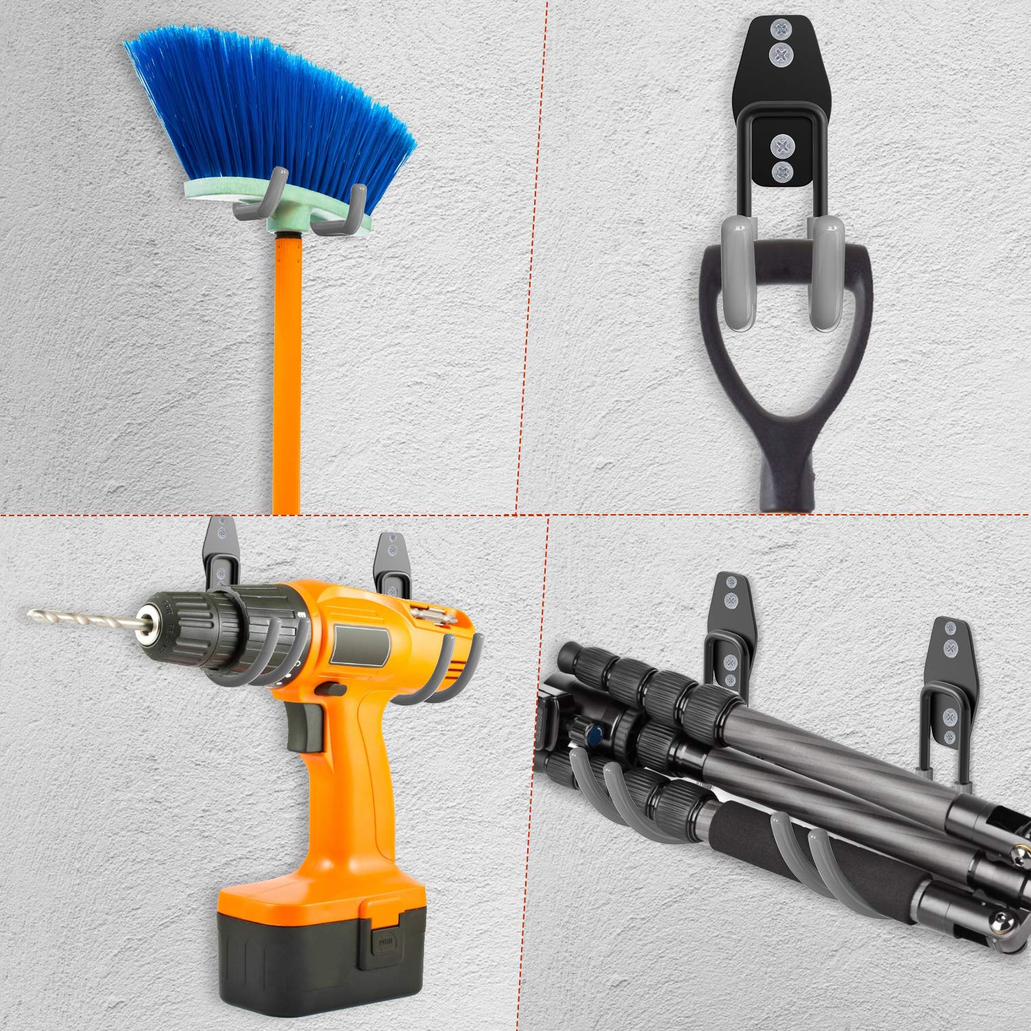 Heavy Duty Garage Hooks 8 Pack - ETEPON Wall Mounted Storage Hangers & Tool Holders for Garage Organization - Perfect for Power Tools, Ladders, Bulk Items Storage - Ideal for Home Garage, Workshop & Warehouse Organization