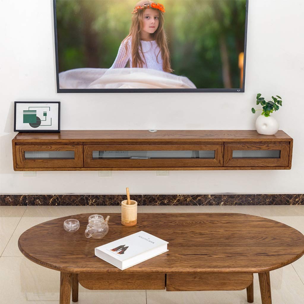 Wall-Mounted TV Cabinet & Floating Shelf Set - Organizer for TV Box, Router, DVD Player, Cable Box & Electronics - Perfect for Living Room, Bedroom & Home Theater Storage Solutions