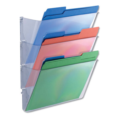 3-Pocket Wall File Organizer Starter Set - Letter Size, Clear Plastic - Perfect for Office, Home, or Classroom Document Storage & Organization
