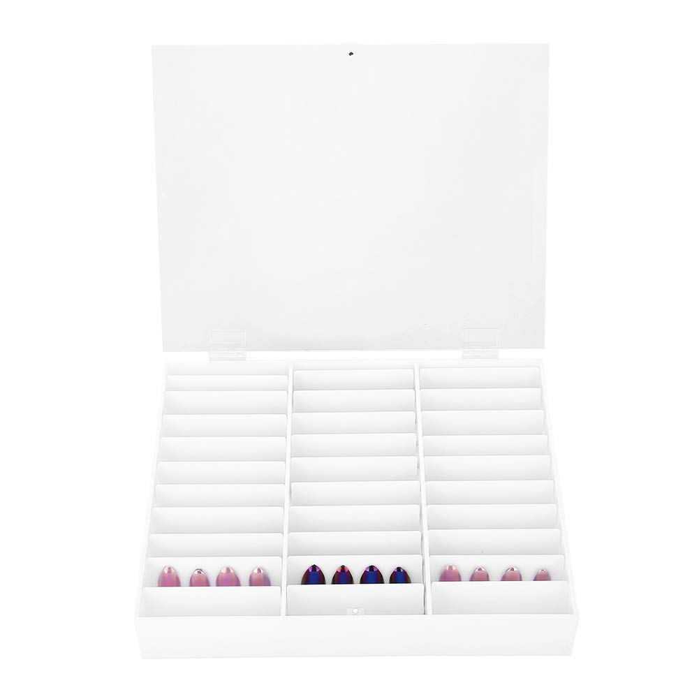 Premium Empty Nail Tips Storage Box - White Nail Art Decoration Container & Fake Nail Display Case for Salon, DIY Manicure, and Professional Nail Artists