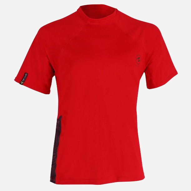Aqua Lung XSCAPE Men's Short Sleeve Rash Guard Shirt - Red/Black Quick-Dry UV Protection Swim Shirt for Surfing, Swimming & Water Sports