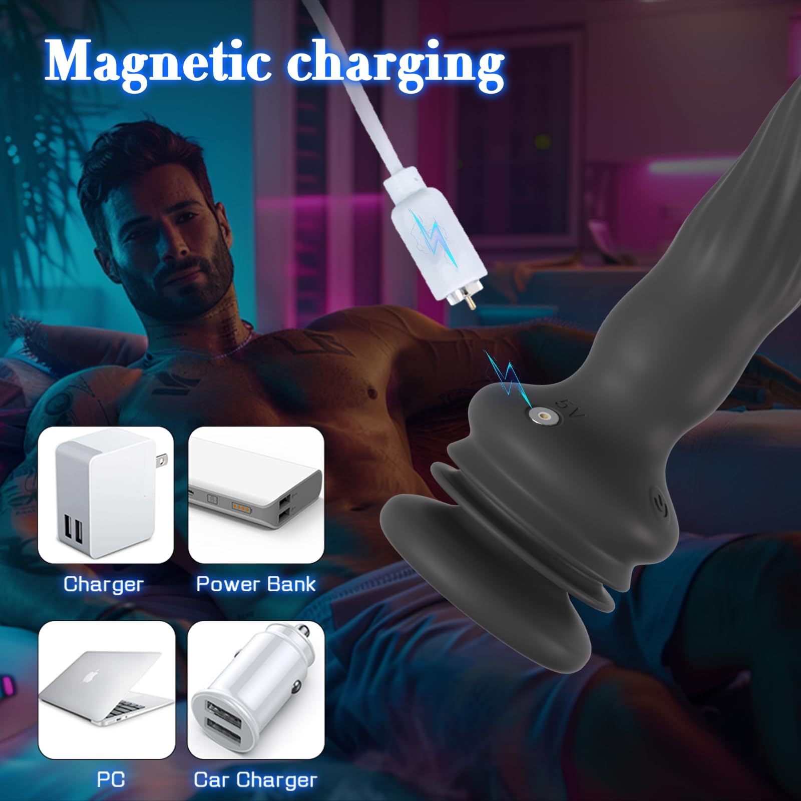 Porinda Remote Control Anal Vibrator - 7 Vibration Modes Prostate Massager with Suction Cup for Men & Couples | Wriggling Rotating Anal Plug & Beads | Adult Sex Toys for Solo & Partner Play