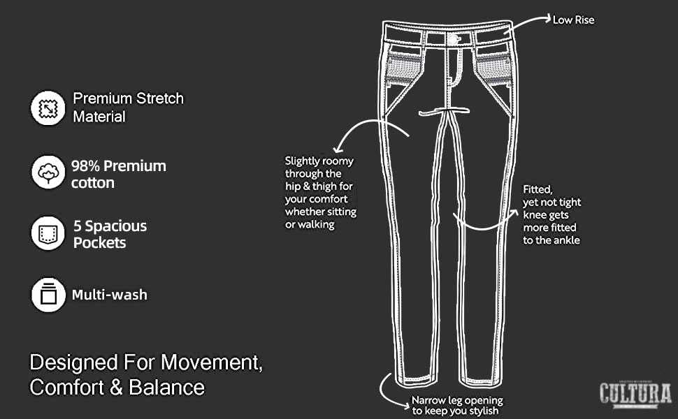 **CULTURA AZURE Men's Stretch Denim Jeans - Washed Tapered Fit for Big & Tall - Blue & Black (36W x 32L) | Casual Comfort for Everyday Wear, Work & Weekend Outings**