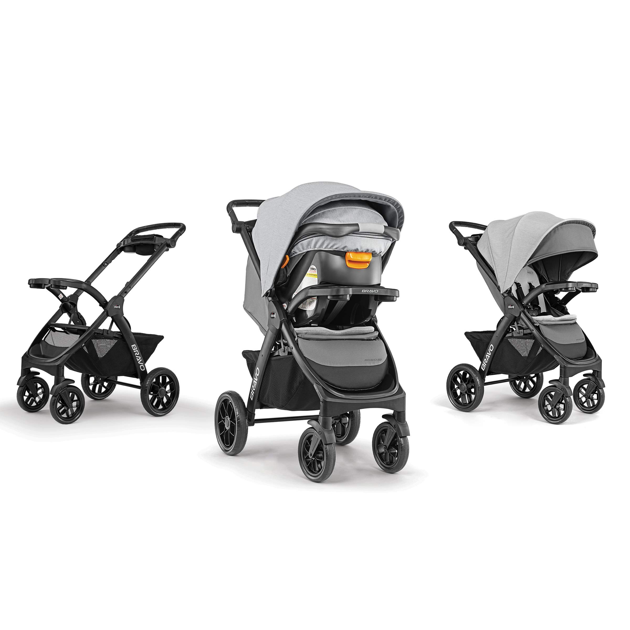 Chicco Bravo LE Trio Travel System - Quick-Fold Stroller with KeyFit 30 Zip Infant Car Seat Combo | Driftwood Grey | Perfect for Newborns, Travel & Everyday Use