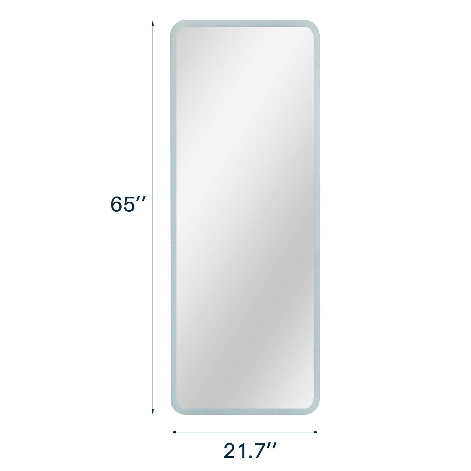 H&A LED Full Length Wall Mirror with Lights - Anti-Fog Bathroom Vanity Mirror with Touch Control, 65
