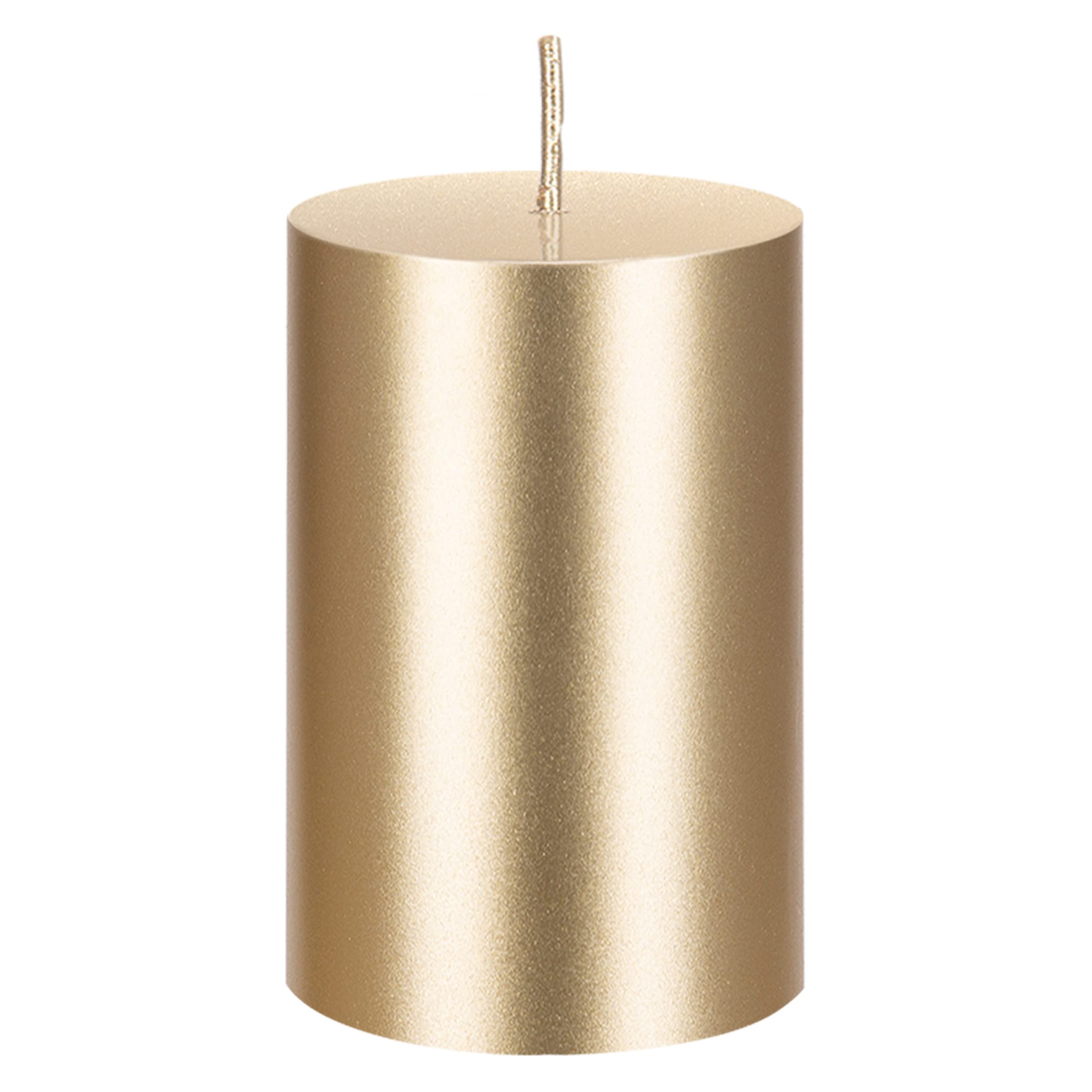 Premium Unscented Solid Gold Pillar Candle - Hand Poured 2