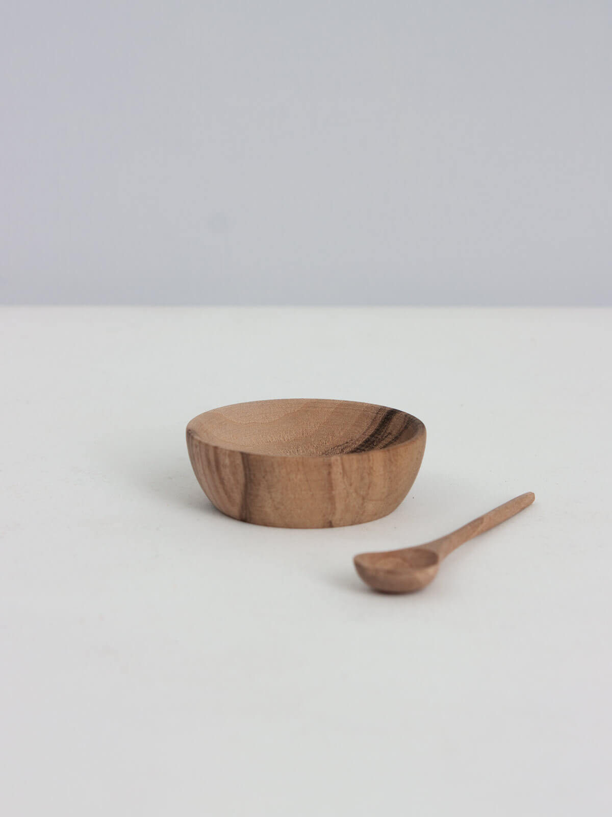 Premium Walnut Wood Spice Bowl and Spoon Set - Handcrafted Kitchen Organizer for Herbs & Spices - Perfect for Cooking, Baking & Countertop Display