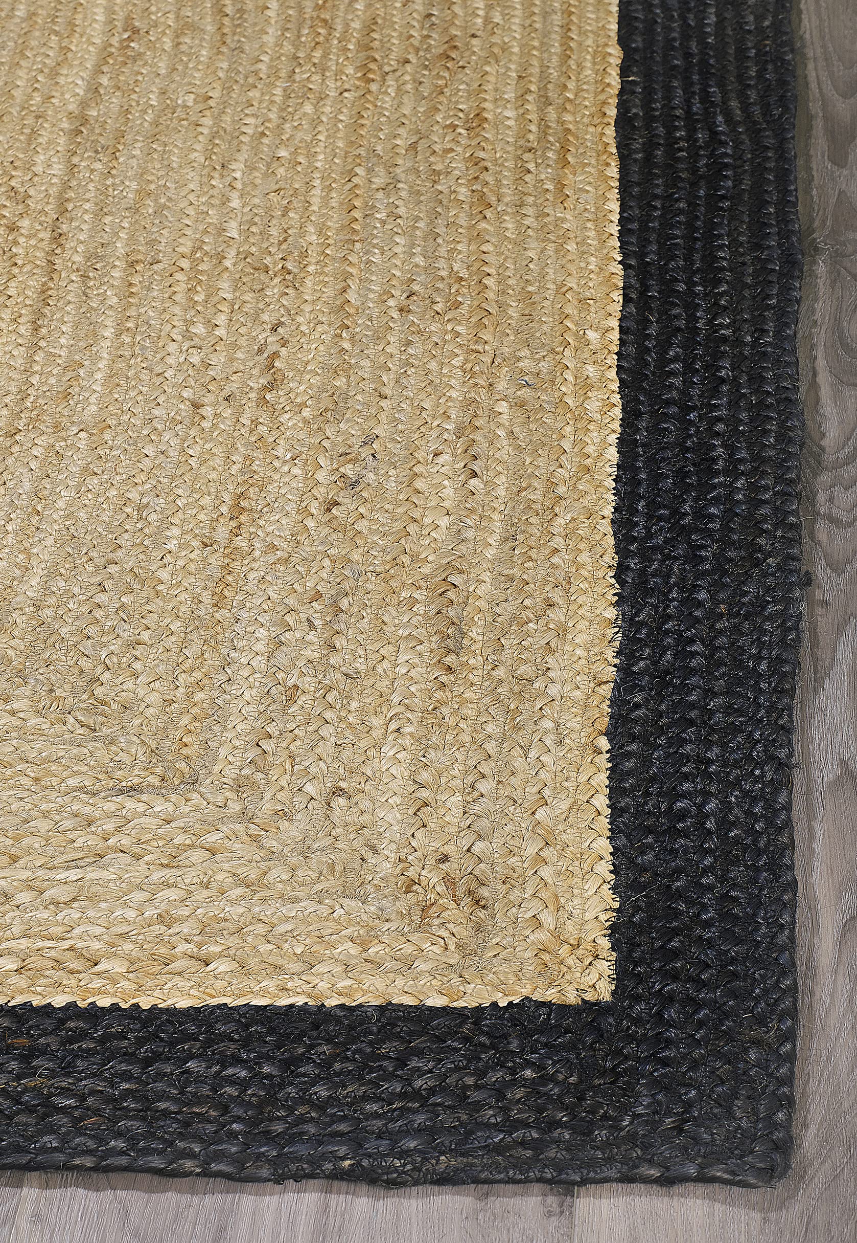 Fab Habitat Essentials Braided Area Rug - Black Handwoven Jute Rug - Soft Natural Fiber Runner for Bedroom, Living Room & Dining Room - 2.5x6 ft - Cozy Home Decor & Floor Protection