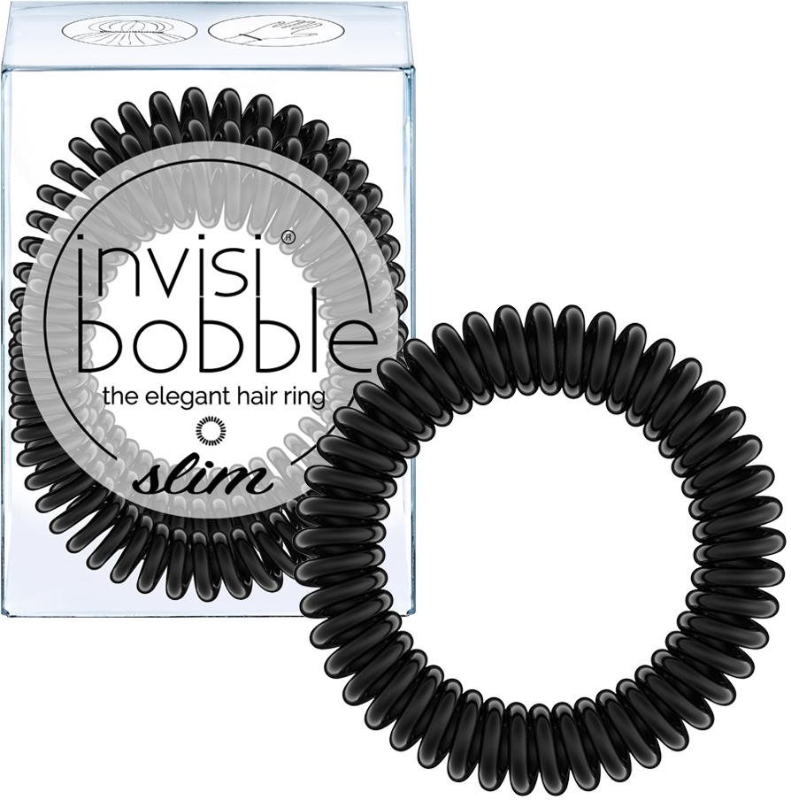 Slim True Black Hair Ties - Soft & Stretchable Elastic Hair Bands for Women & Girls - Perfect for Ponytails, Buns & Everyday Hairstyles