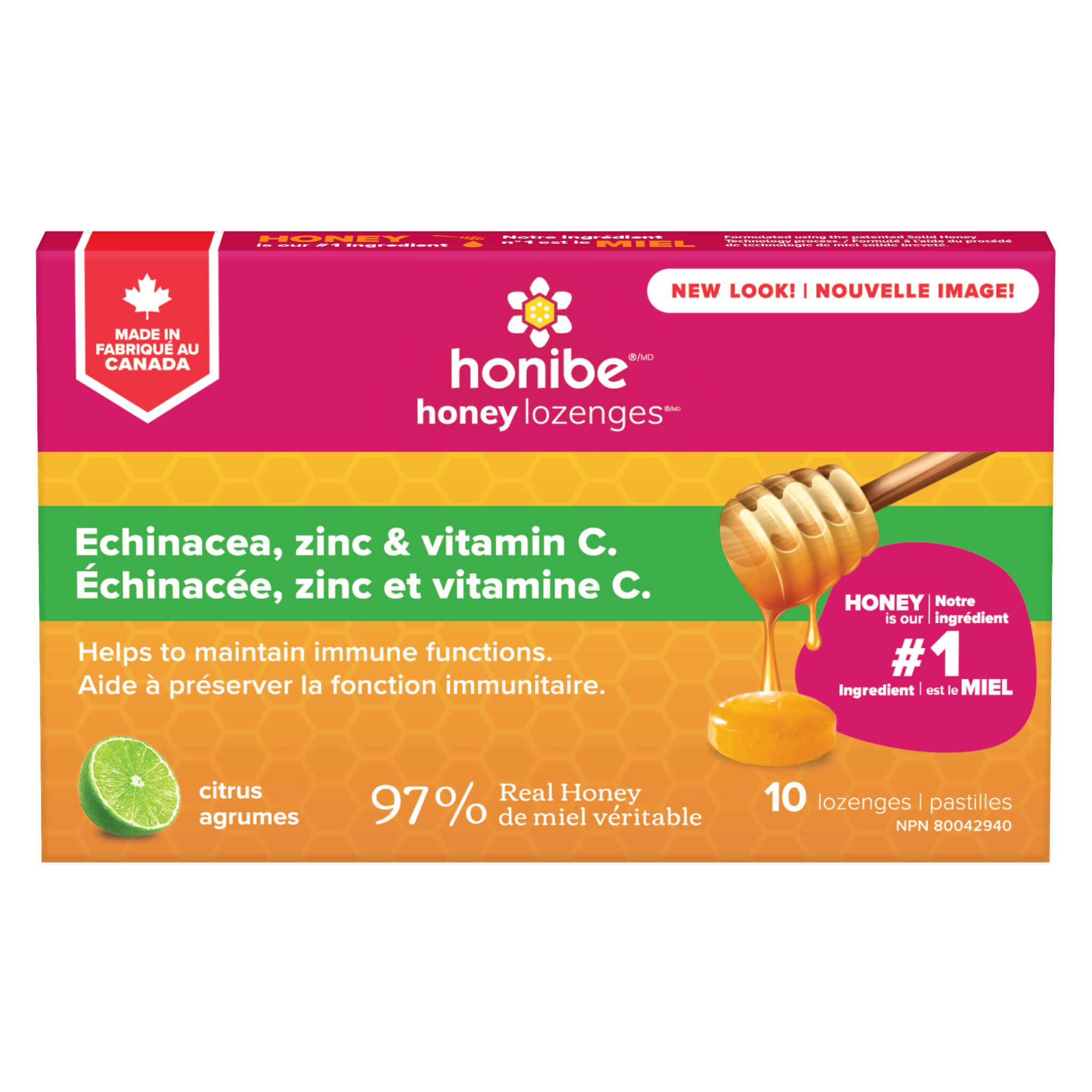Echinacea Zinc Vitamin C Honey Lozenges for Immune Support - Soothe Throat & Boost Immunity for Cold Season, Travel & Daily Wellness