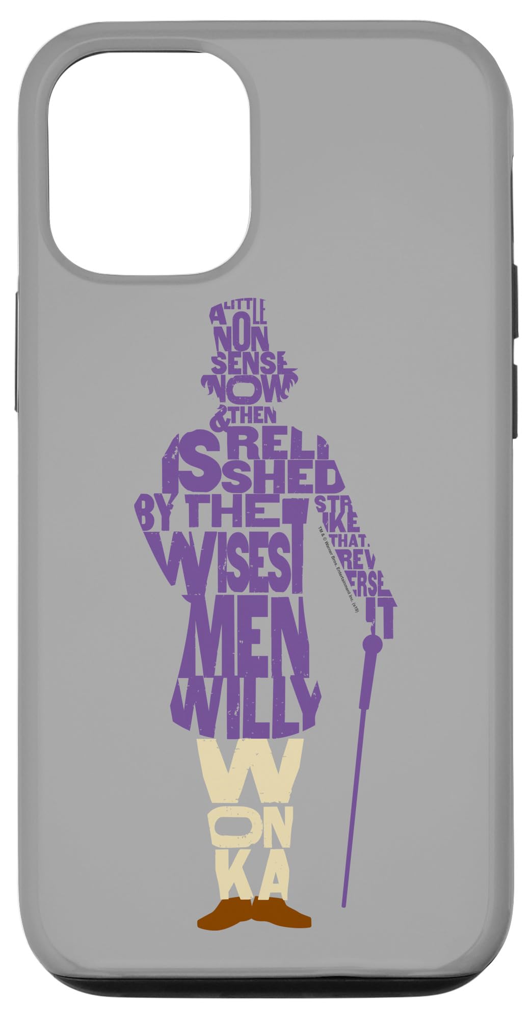iPhone 12/12 Pro Silhouette Case - Willy Wonka & Chocolate Factory Inspired Text Design - Perfect for Movie Fans & Pop Culture Enthusiasts