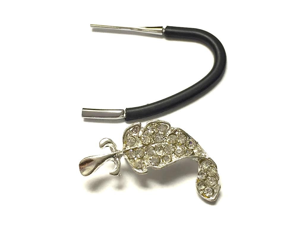 1pc Replacement Metal Earhook for BlueAnt Q3 Q2 Q1 Wireless Headset - Durable Upgrade Accessory with Stylish Crystal Feather Brooch | Perfect for Office Calls, Driving & Hands-Free Conversations