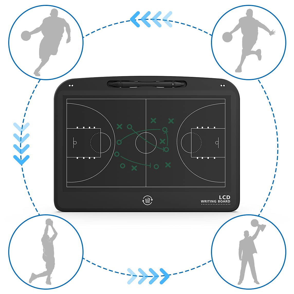 VNVDFLM Electronic LCD Basketball & Soccer Coaching Board - Digital Tactical Training Board for Coaches - Portable Sports Coaching Equipment - Perfect Gift for Basketball & Football Coaches - Ideal for Game Strategies, Team Drills & Practice Sessions