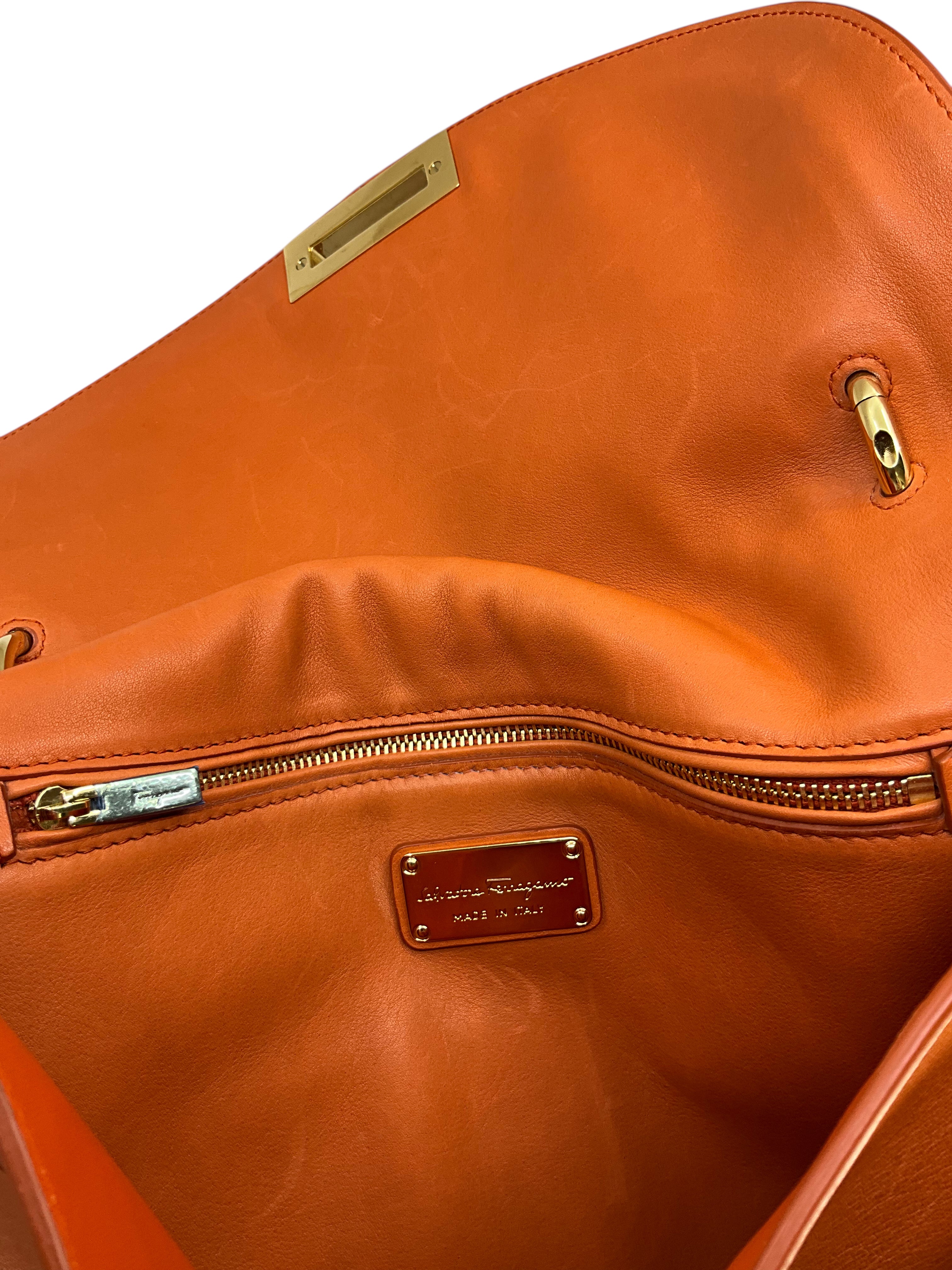 Salvatore Ferragamo Suzanna Gancini Calfskin Leather Satchel Handbag for Women | Luxury Designer Tote Purse for Work, Travel & Everyday Use