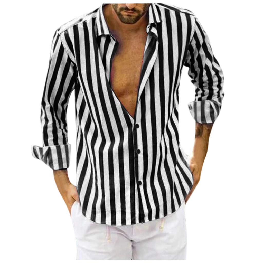 Slim Fit Long Sleeve Casual Men's Dress Shirt - Vertical Striped Button Down Shirt for Men & Women | Perfect for Office, Business, and Everyday Wear