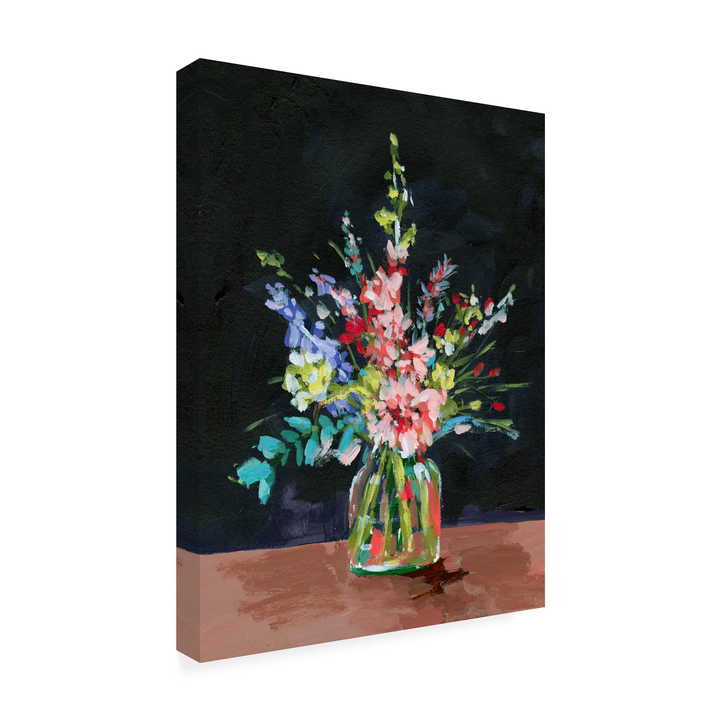 Trademark Fine Art 'Bottle and Flowers II' Canvas Wall Art Print by Melissa Wang - Perfect for Living Room, Bedroom & Office Decor