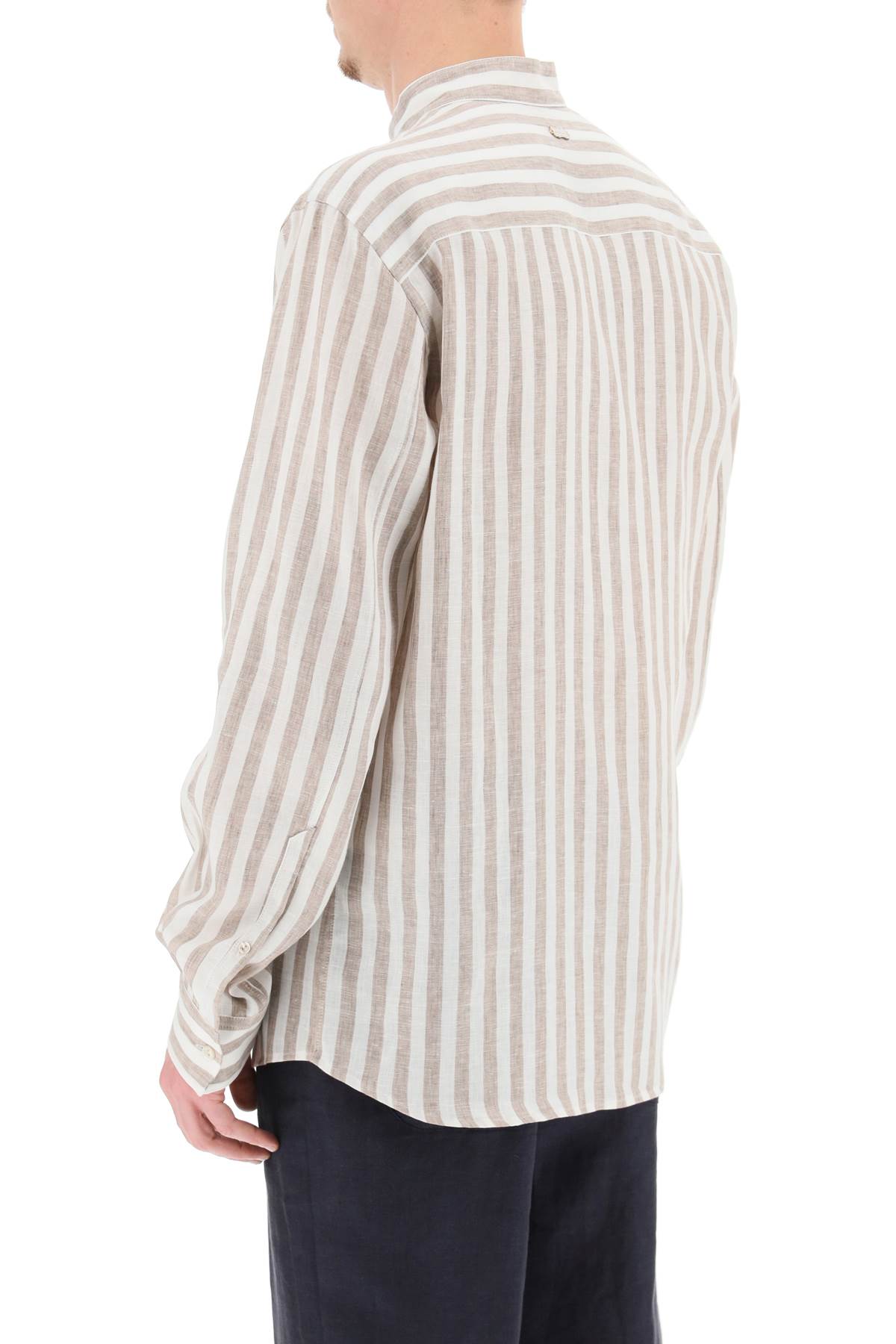 Stylish Agnona Striped Linen Shirt for Men & Women | Breathable Summer Casual Wear | Perfect for Beach Outings & Office Casual Fridays