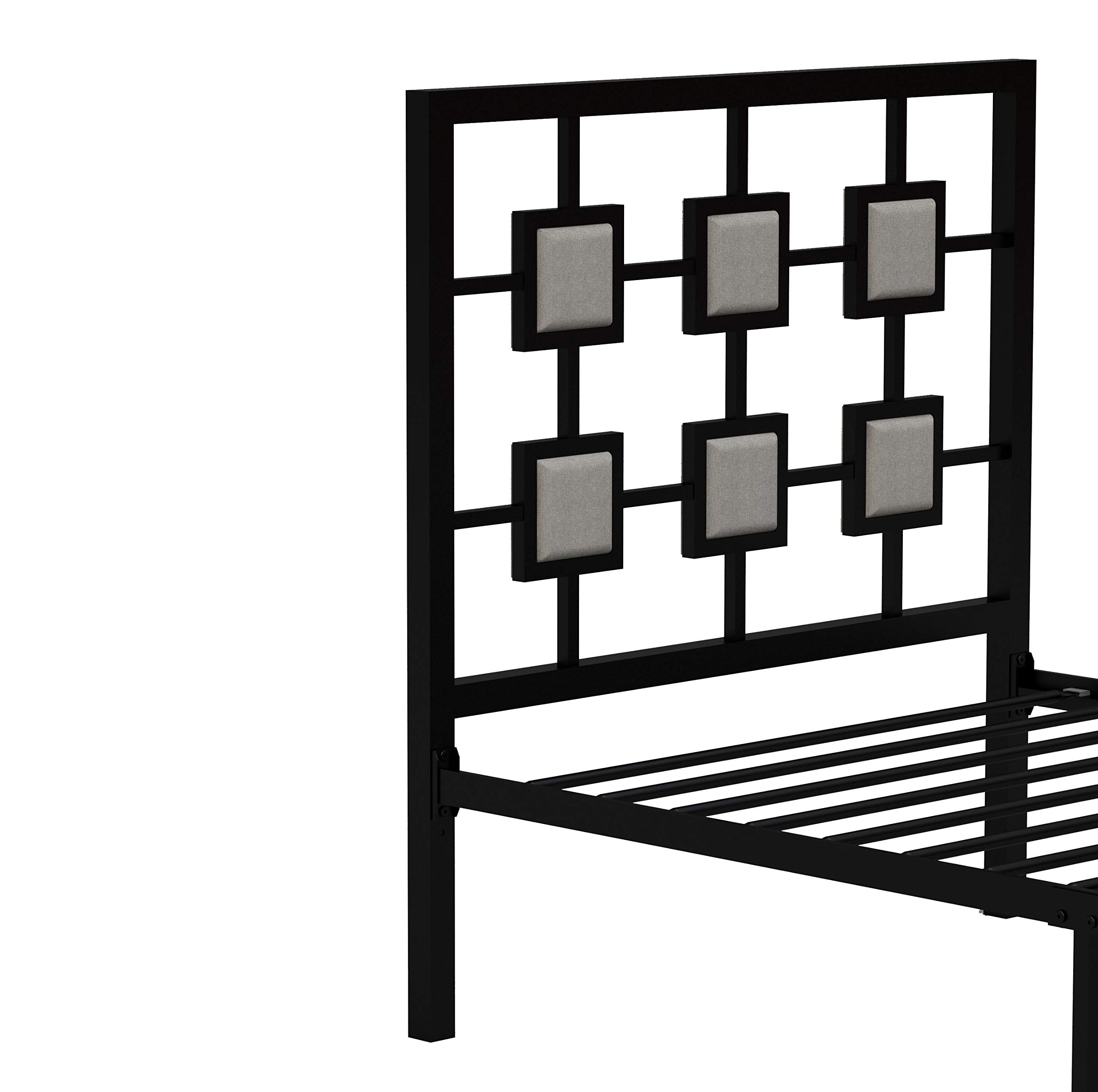 HABITRIO Metal Platform Bed Frame with Headboard & Footboard - No Box Spring Needed, Easy Assembly, Twin Size, Black - Perfect for Modern Bedrooms, Guest Rooms & Dormitories