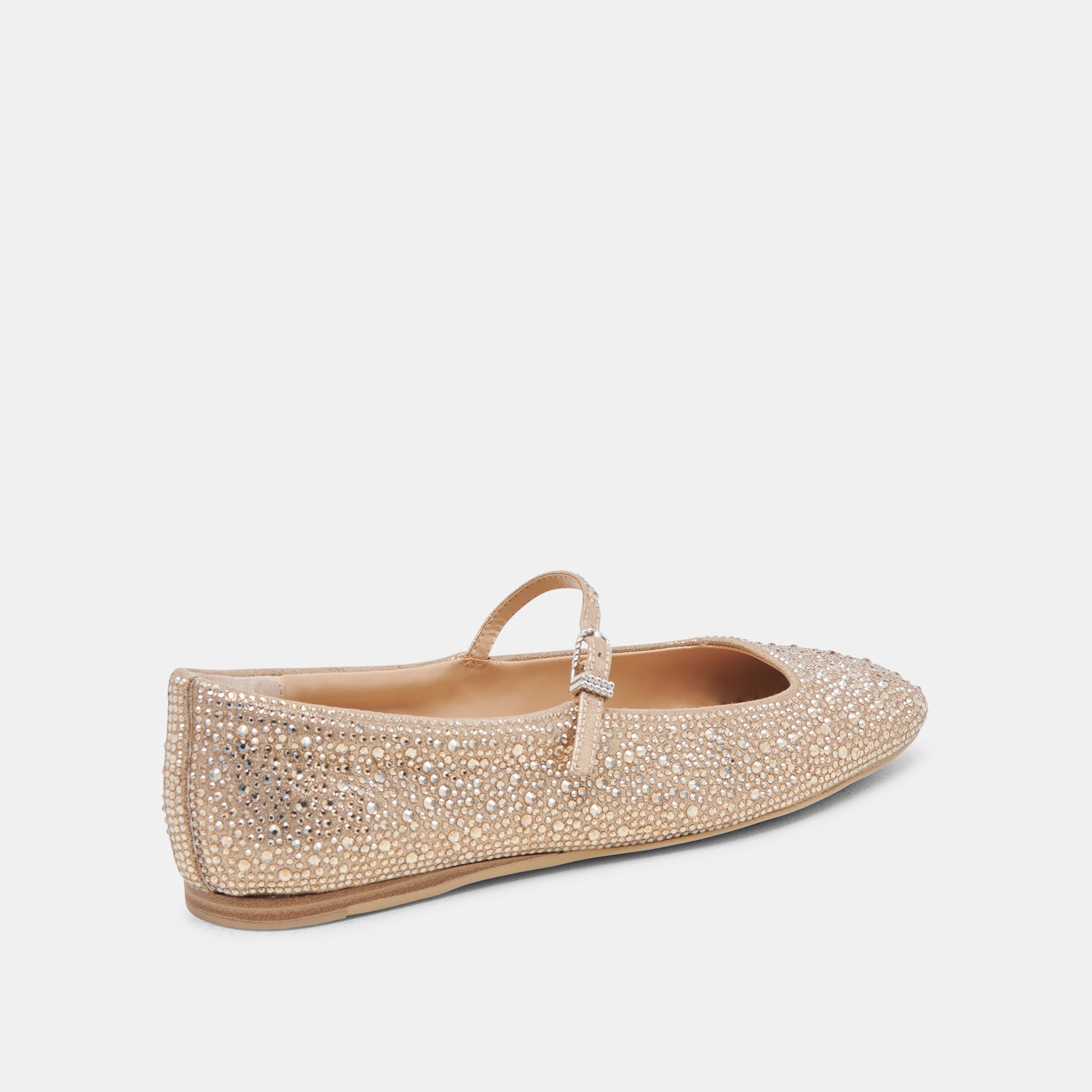 Reyes Crystal Ballet Flats - Light Gold Sparkling Shoes for Women | Elegant & Comfortable for Parties, Weddings, and Evening Events