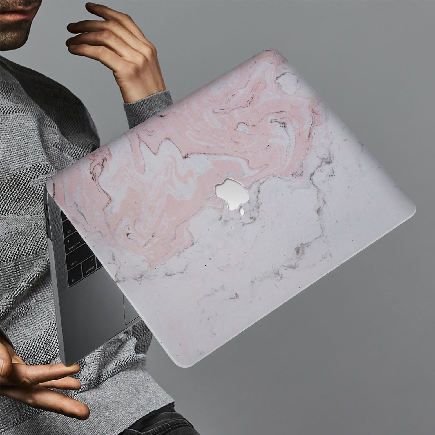 Premium Pink Marble MacBook Case - Slim Protective Cover for MacBook Air/Pro - Perfect for Work, Travel & School Accessories