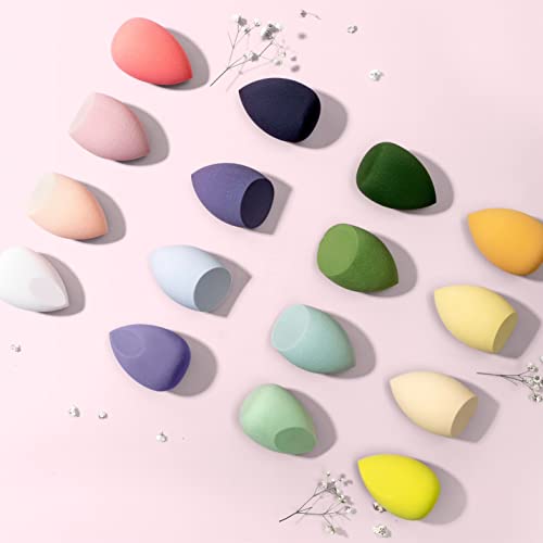 4-Piece Beauty Blender Makeup Sponge Set with Travel Case - Teardrop Cosmetic Sponges for Foundation & Concealer Application (Green) | Perfect for Professional Makeup Artists & Everyday Beauty Routine